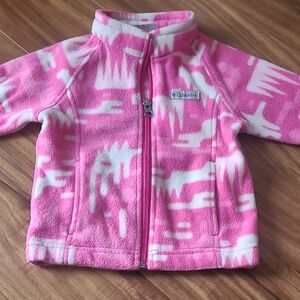 Columbia Vibrant Pink and White Fleece Jacket